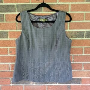 Donna Vinci Sleeveless Layering Work Top Women 10 Grey Sleeveless‎ Wide Strap